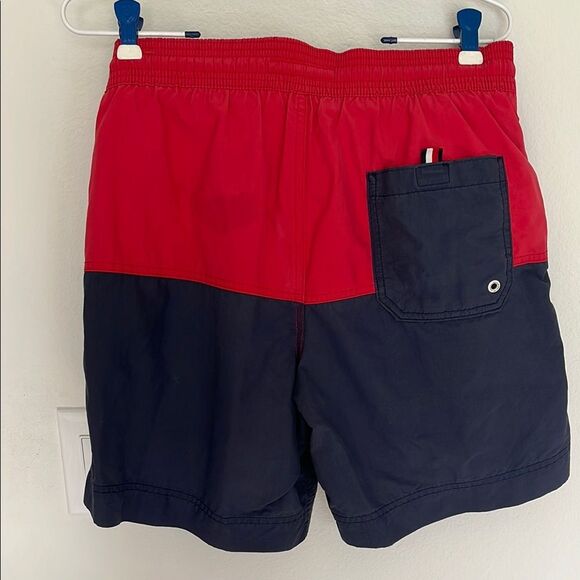 Tommy Hilfiger Men's Red and Black Swim Trunks - Picture 5 of 5